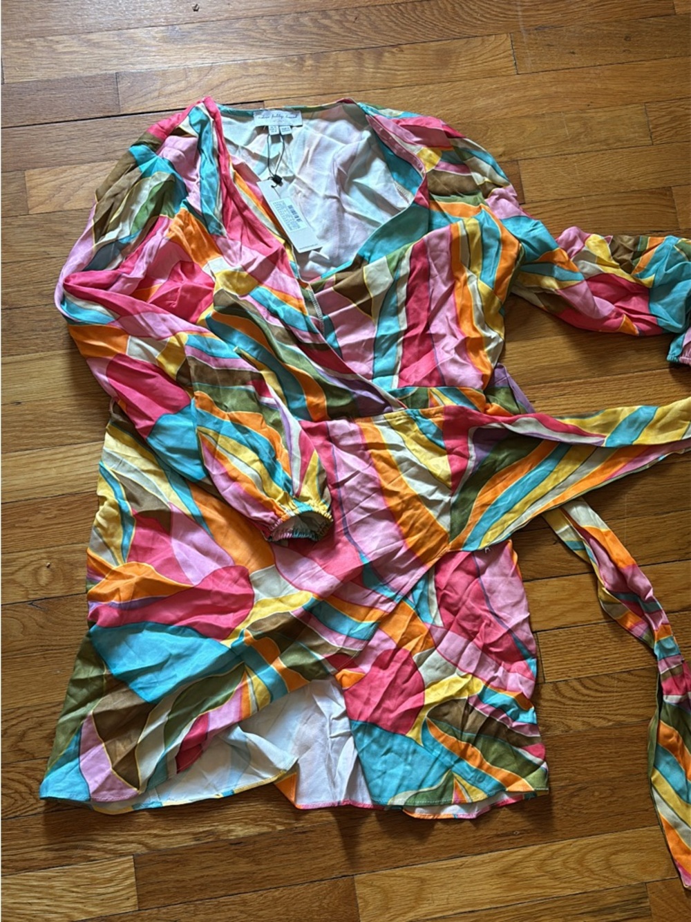 NWT Never Fully Dressed Colorful Abstract Wrap Dress - Multicolor